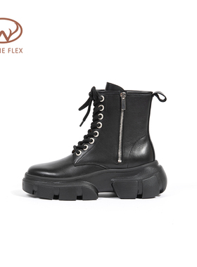 韦恩Wayne Flex侧拉链马丁靴英伦风机车时尚休闲百搭短靴女潮