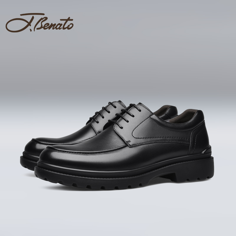 宾度增高时尚通勤黑色正装皮鞋