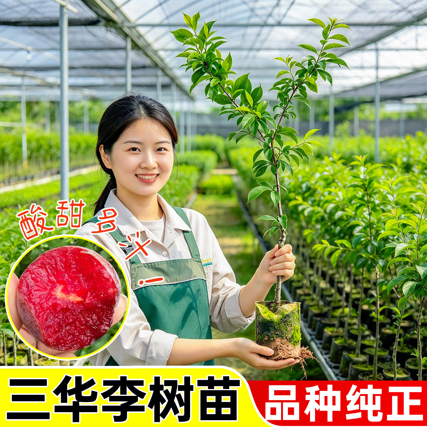 蜂糖李苗营养杯苗当年结果包成活
