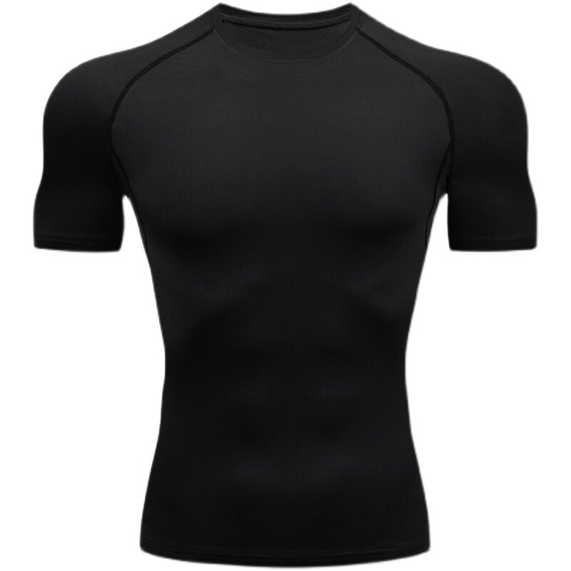 TIGHT SHORT SLEEVES MENS FAST DRY BREATHABLE HIGH-ELASTIC TOP BASKETBALL RUNNING TRAINING UNDERWEAR SPORTS T-SHIRT FITNESS WEAR