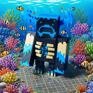MC我的世界坚守者像素风游戏周边手办模型摆件礼物3D打印可动人偶
