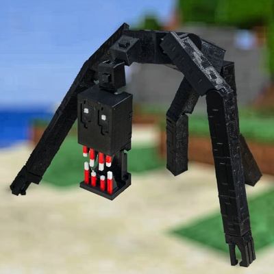 MC我的世界雾中人模型游戏周边实体手办暗黑风3D打印超可动人偶