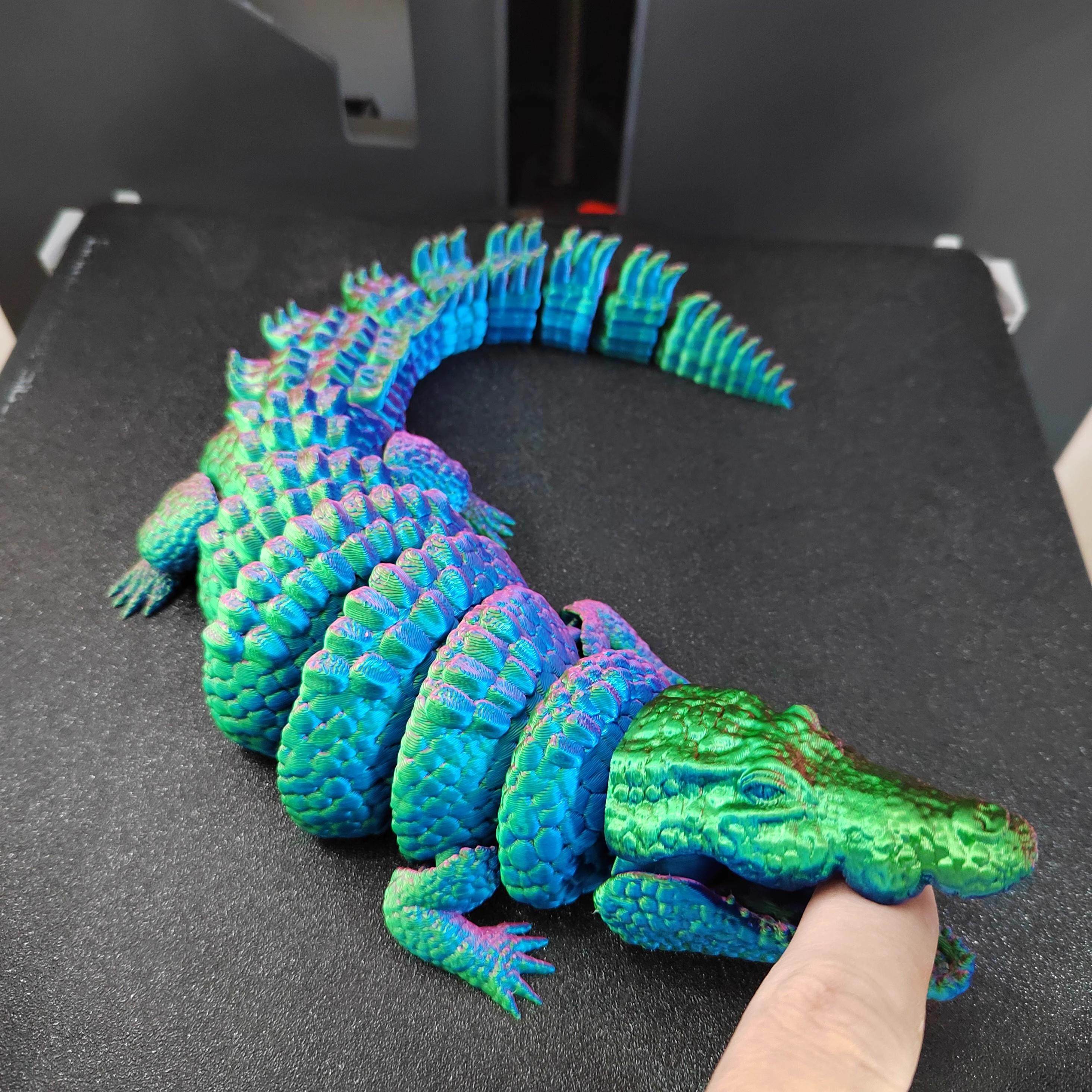 3D打印大鳄鱼关节嘴巴可动创意儿童玩具手办道具模型桌面摆件礼物
