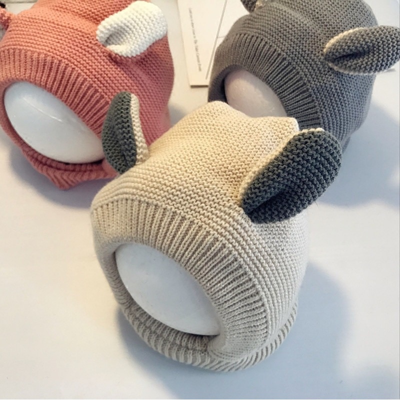 婴儿帽子围巾一体冬季保暖儿童毛绒帽ins韩国可爱男女宝宝护耳帽