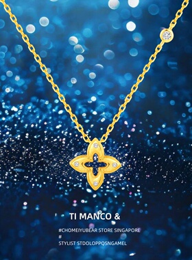 意大利布契风s999纯银拉丝四叶草项链法式复古轻奢高级感锁骨链女