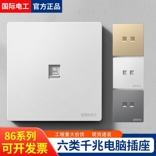 86型类千兆网络插座电脑面板