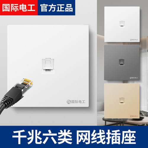 国际电工86型千兆六类电脑插座