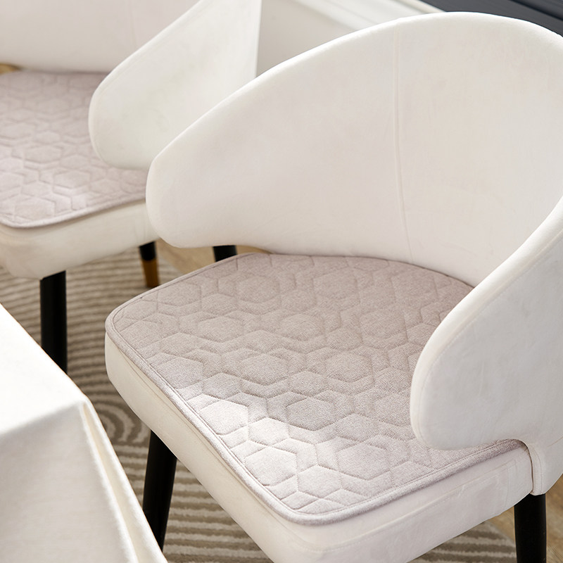 现代简约风马蹄形棉麻椅垫灰色餐桌椅坐垫防滑椅子座垫子屁垫四季