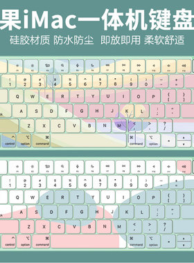 适用于苹果妙控键盘iMac带有触控ID彩绘键盘保护膜2021款防尘水罩