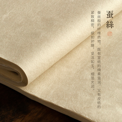 问心堂古制特净皮宣纸皮纸半生熟纯手工书画 画用纸国画 画写意书