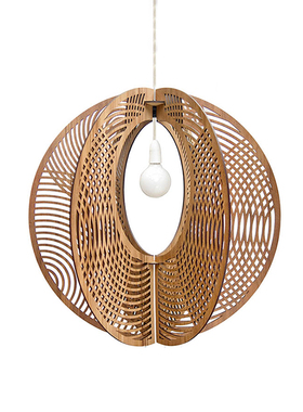 LIUM墨西哥设计师创意木制水滴轮廓客厅餐厅咖啡厅茶室中式吊灯