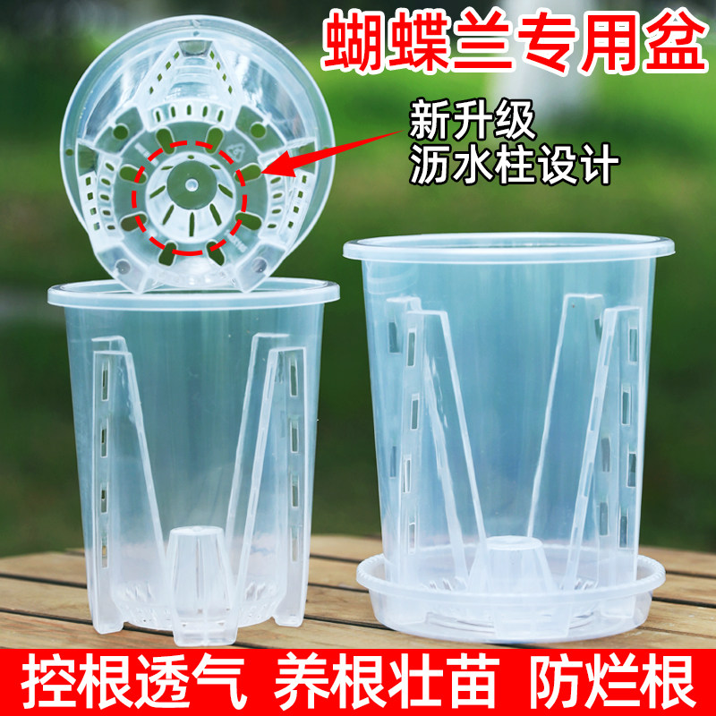 2026新款透明高端水苔蝴蝶兰花盆栽专用花盆塑料透气青山控根套盆图片