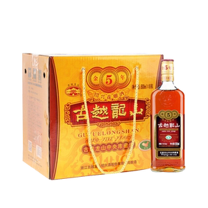 古越龙山黄酒绍兴花雕酒金5年500ml*6瓶装半干型泡阿胶专用酒裸发