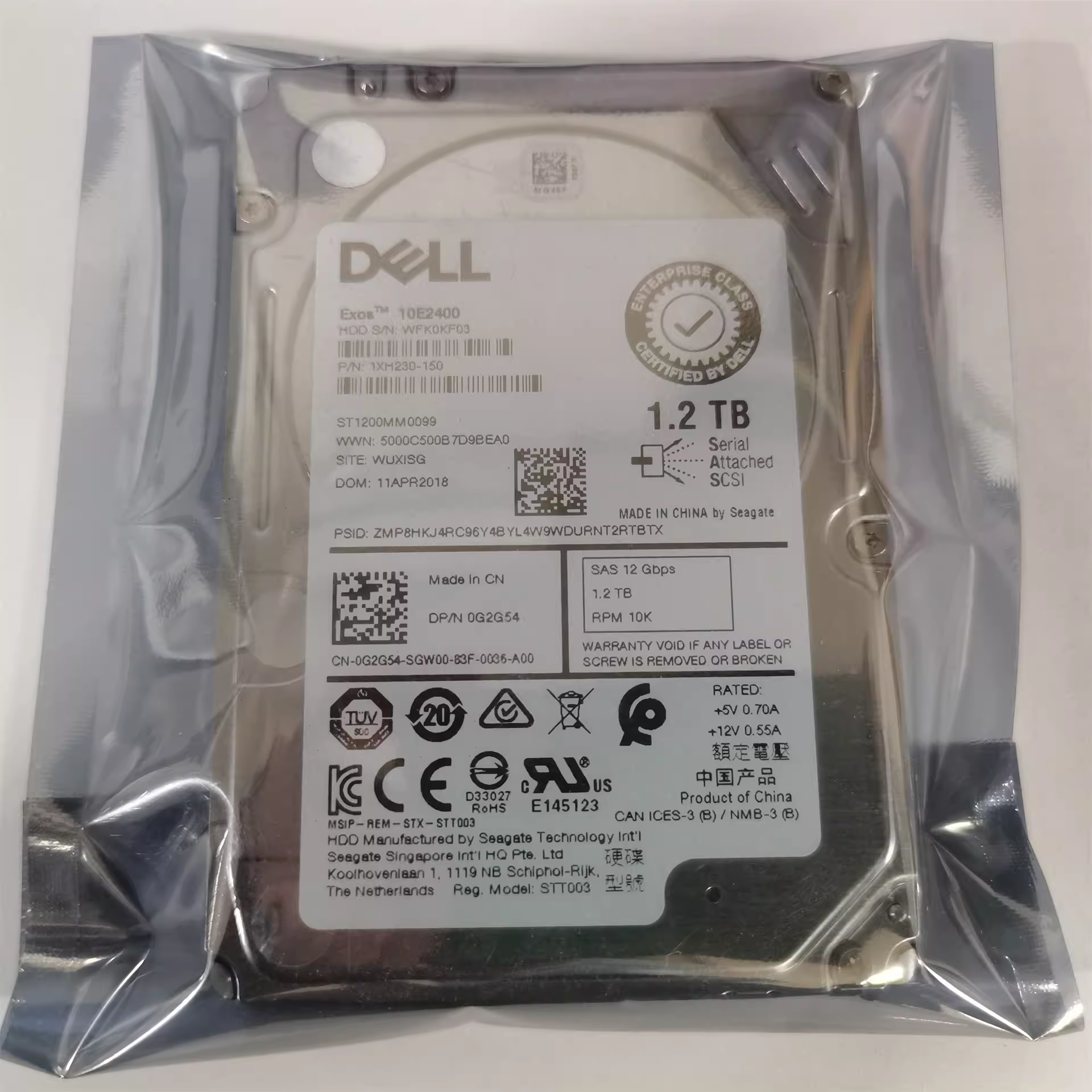 Dell/戴尔0G2G541.2T10K硬盘