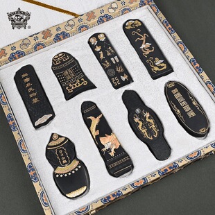 非遗徽墨歙县老胡开文墨厂八宝奇珍松烟顶烟套墨