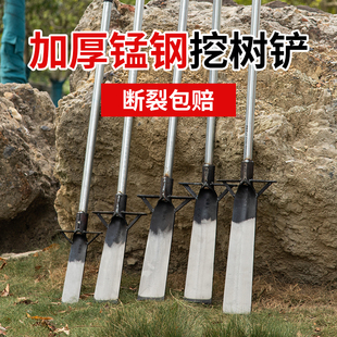 挖树铲洛阳铲植苗工具起苗深坑挖土铁锹锰钢挖坑神器挖沟洞专用锹