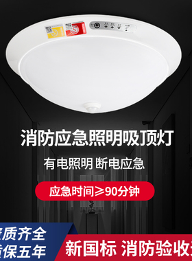 消防应急吸顶灯lLED楼道通道人体感应灯商用声光控停电走廊照明灯