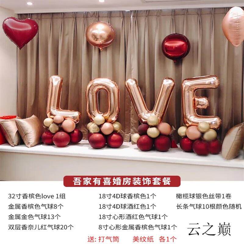 日悦星辰婚房布置卧室订婚新房店气球装饰女方男方创意场景结婚用怎么看?