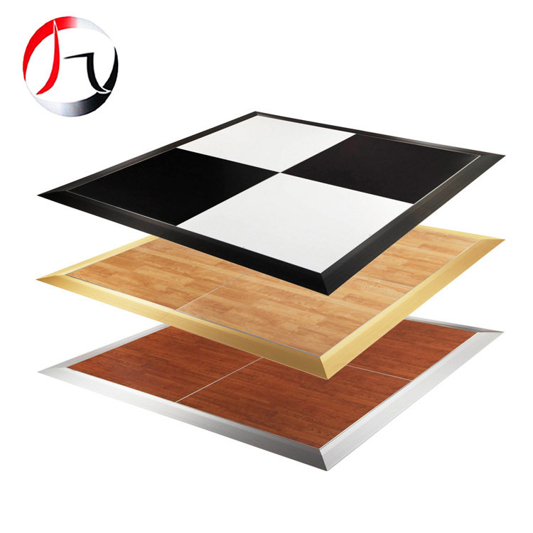 厂家直销活动拼装楸木舞台板拆装耐磨柚木铝合金组装黑色舞池板