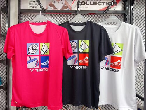 正品VICTOR胜利男女羽毛球服 速干透气比赛中性款针织体恤T-30025