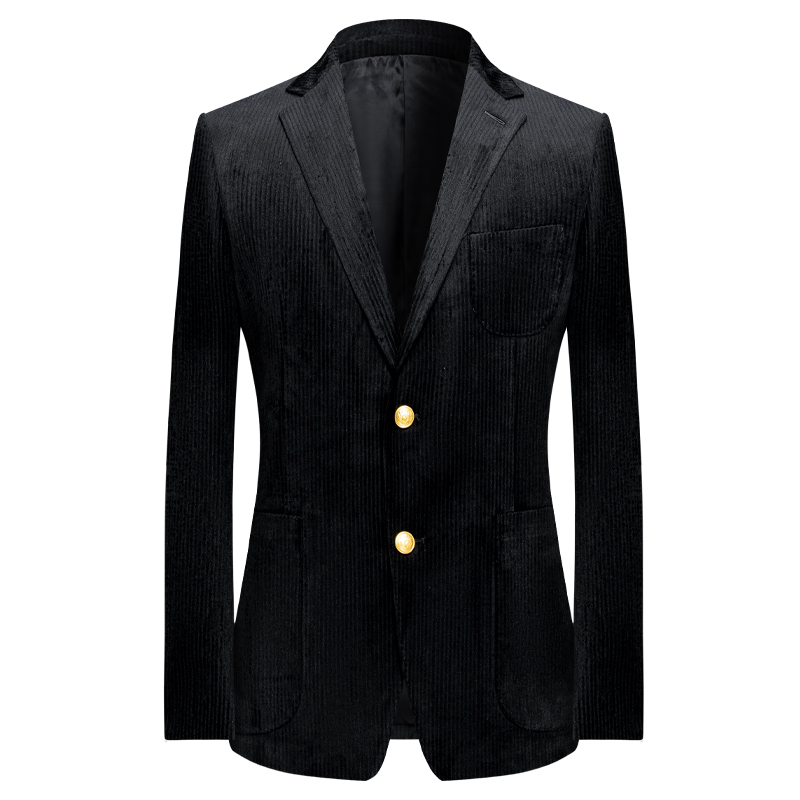 高档男士秋季新款宽条外套西装