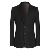 本派羊毛西装 黑色毛呢西服高级感 商务休闲男士 外套男秋冬新款 韩版