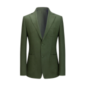 手工西服 军绿色休闲布雷泽男士 本派BENPAI春夏亚麻面料时尚 修身