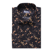 男夏季 印花时尚 新款 本派黑底花衬衫 短袖 个性 休闲碎花长袖 衬衣潮