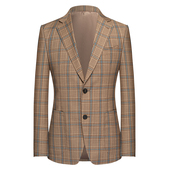 本派苏格兰格纹休闲西装 子羊毛西服外套男 英伦风格 男2025秋季 新款