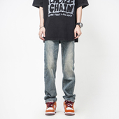 POCKET高街美式 复古cleanfit直筒宽松牛仔裤 男款 休闲裤 子女秋冬