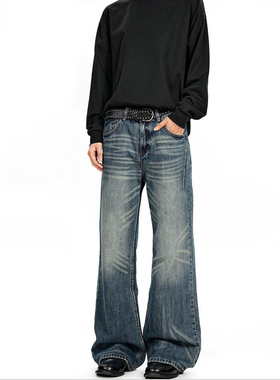 Z POCKET美式水洗牛仔裤cleanfit裤子潮牌高街长裤秋冬季休闲裤男