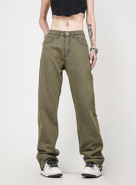 【断码】Z POCKET美式军绿色工装裤潮牌男女直筒宽松裤子休闲裤