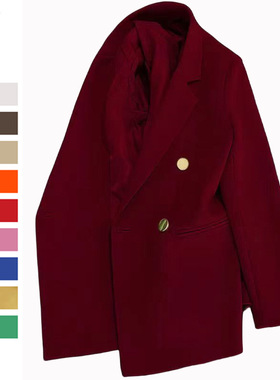 2024新款龙年红色西装外套小西服上衣简约百搭通勤韩版亚马逊批发