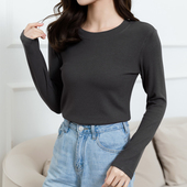 白色面膜T内搭打底衫 春秋薄款 体恤上衣 T恤女2025年新款 百搭长袖