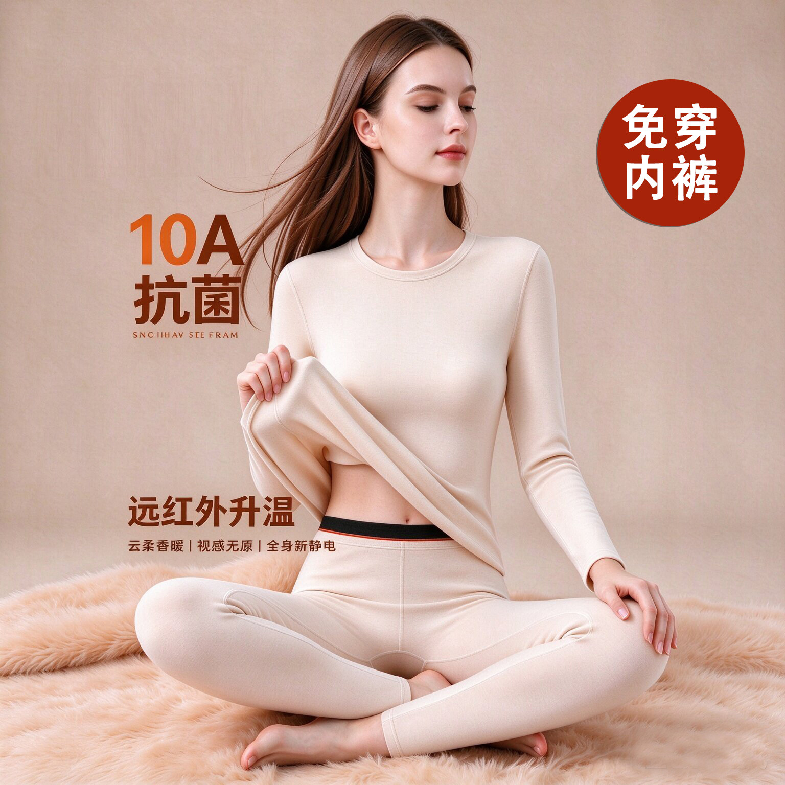 德绒保暖内衣套装女士秋衣秋裤