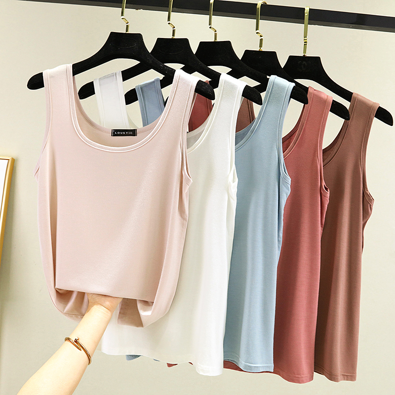 双U领莫代尔吊带背心女打底衫