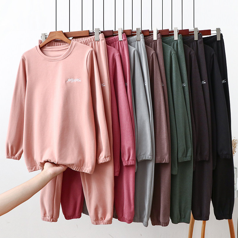 秋冬德绒可外穿宅宅家居服套装