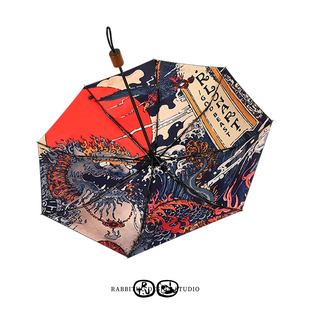 北斋麒麟 rabbituu 双层雨伞男女防晒防紫外线遮阳伞晴雨两用
