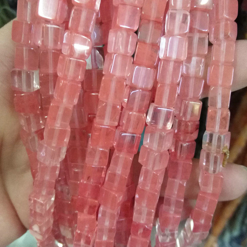 diy天然石白色手作风散珠