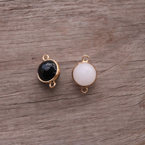 diy包边切面黑色手作风吊坠