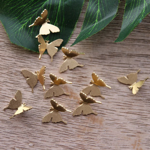 纯铜蝴碟 14*16mm立体金色凹蝶飞飞发簪耳饰装饰手工饰品配件材料