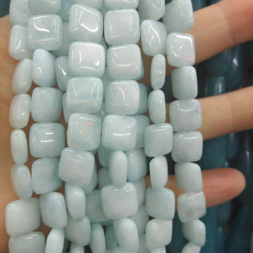 diy天然蓝玉髓饰品手工方形珠