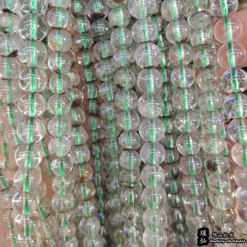 天然绿色进口水晶散珠手串项链