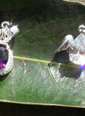 925银水晶天使简单百搭款吊坠