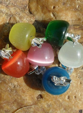 diy925银猫眼石项链饰品吊坠