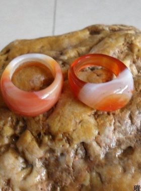 天然巴西红玛瑙复古饰品戒指