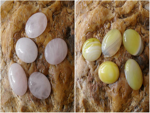 18*25mm天然石粉晶/蛋黄纹椭圆形戒面 饰品镶嵌贴diy饰品配件批发