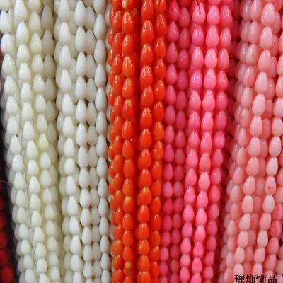 diy天然粉红色配饰水滴珠