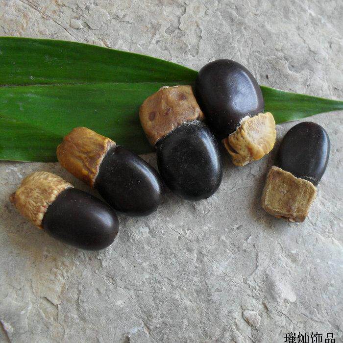 天然菩提子茄子 竖孔原籽散珠背云珠 手串手链雕刻吊坠原料配饰