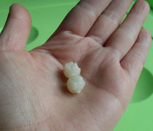 10mm莲花白玉菩提根散珠佛珠 雕刻花朵手串配饰挂坠佛塔DIY 配件